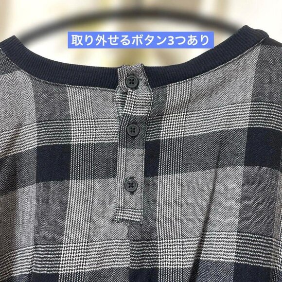 Black Check Long One-Piece Dress - Picture 5 of 11